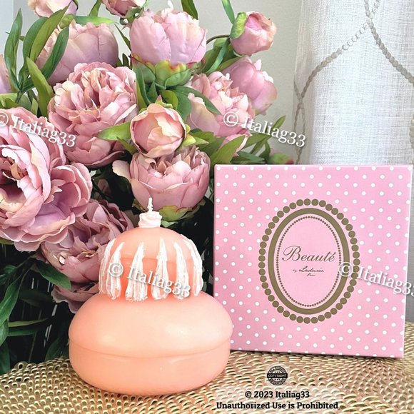 LADUREE Rose Scented Candle BOUGIE RELIGIEUSE The & Beaute Paris - Pink & White - Picture 11 of 14
